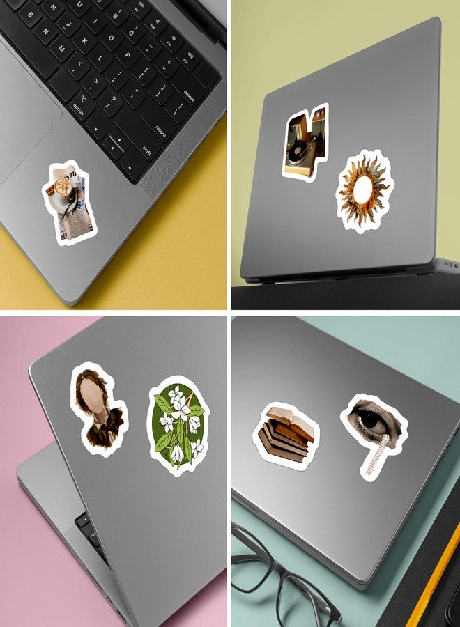 True Flair Trueflair Pack of 52 Vintage Vinyl Laptop Stickers, Random Designs, for Scrapbook, Journal, Diary, Journalling, Mobile, Waterproof, Self-Adhesive (Vintage Design 6) - Image 4